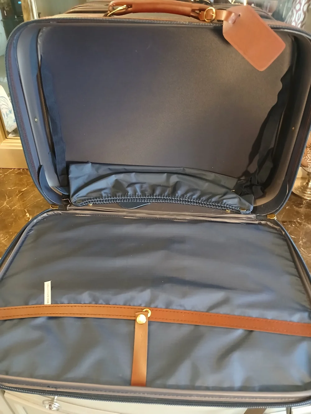 Giordano Men’s Navy and Brown Professional Two-Tone Travel Bag